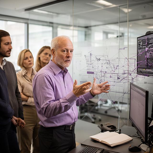 Sullimar Stien reviewing a security architecture diagram in an Allentown technology office